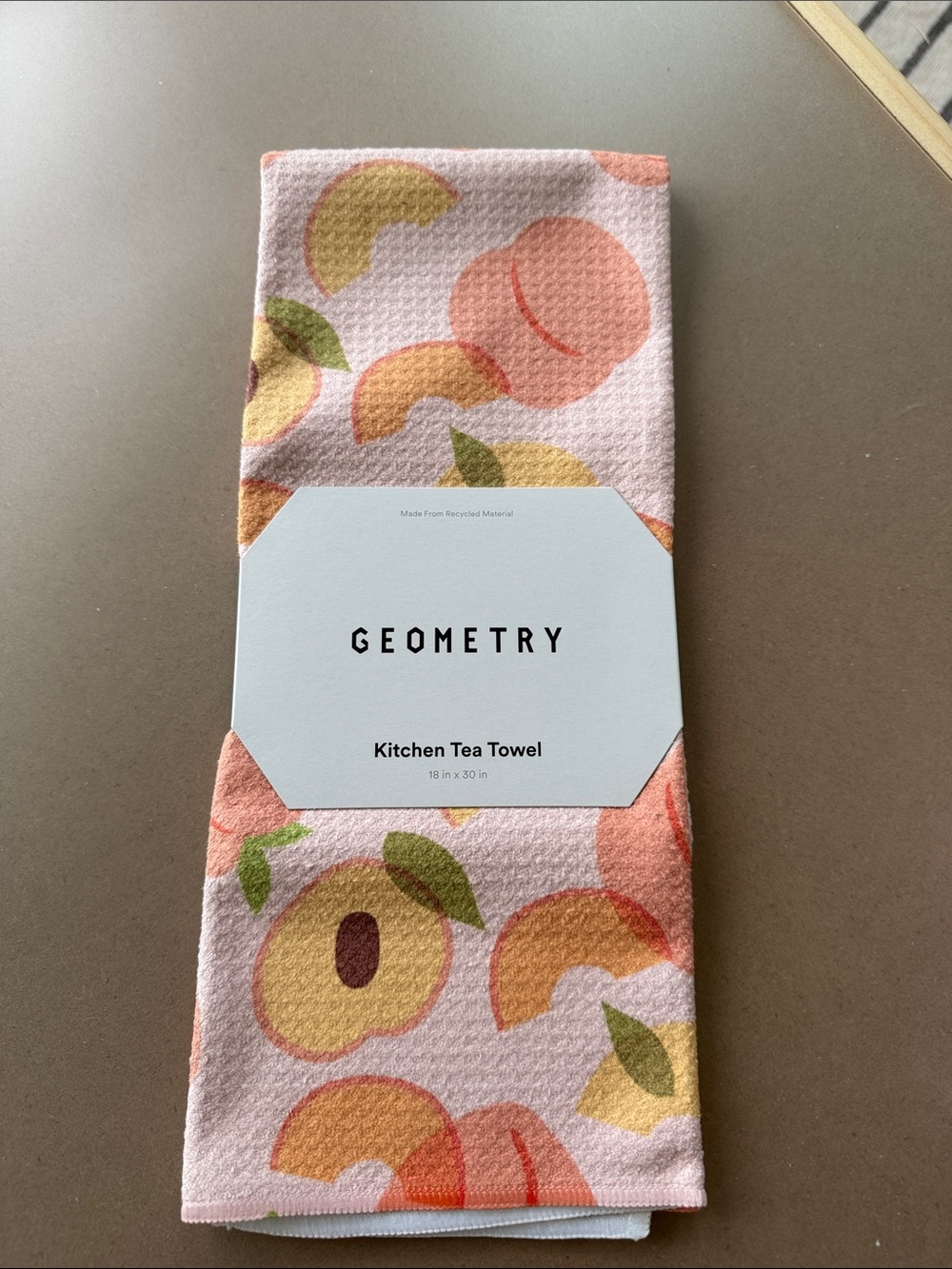Geometry Peach  tea towel